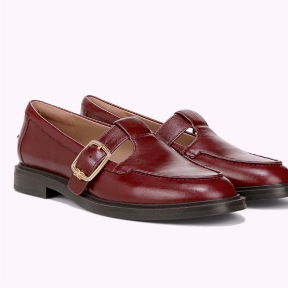 New Sam Edelman Elaina T-Strap Mary Jane Leather loafers brown cognac moccasins - Picture 1 of 10